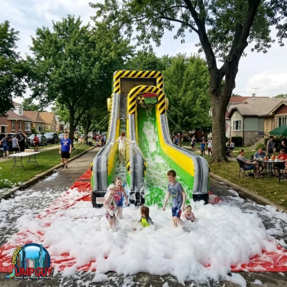 Image of 20ft-caustic-drop-foam-machine-water-slide-featured-Evanston-il