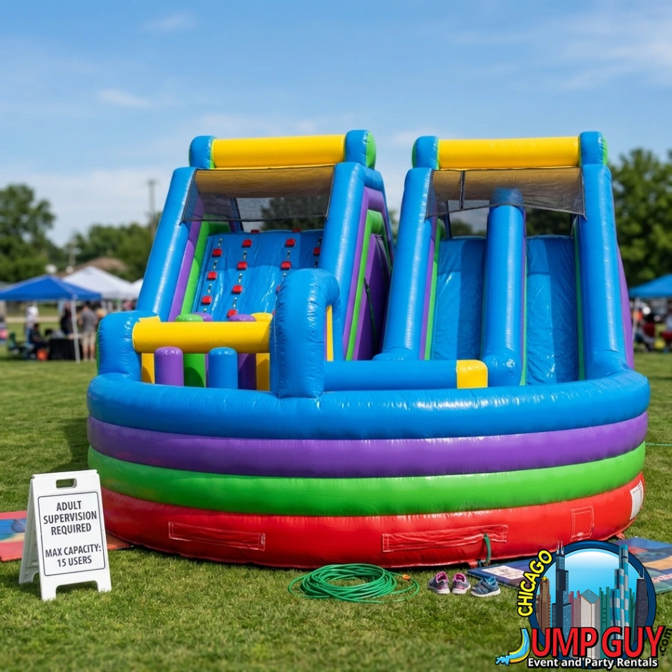 Image of 75ft. Rock Climb Slide Obstacle Course
