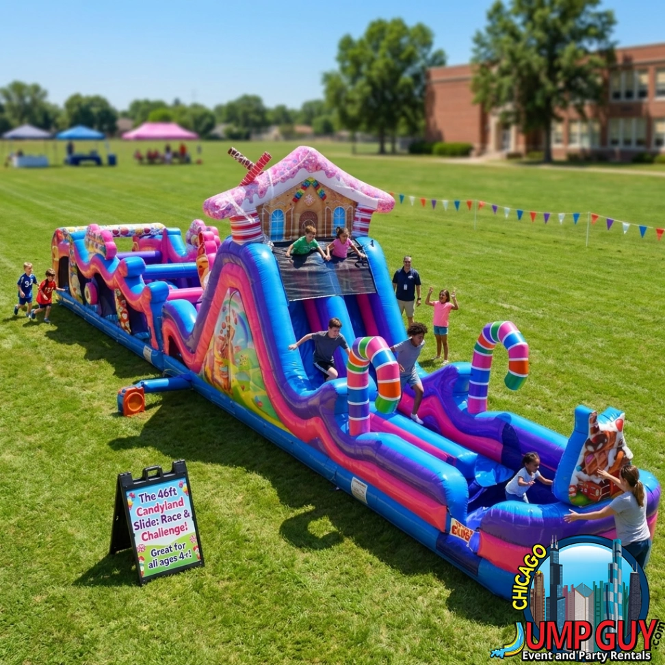 Image of Candyland Rock Climb Obstacle Slide