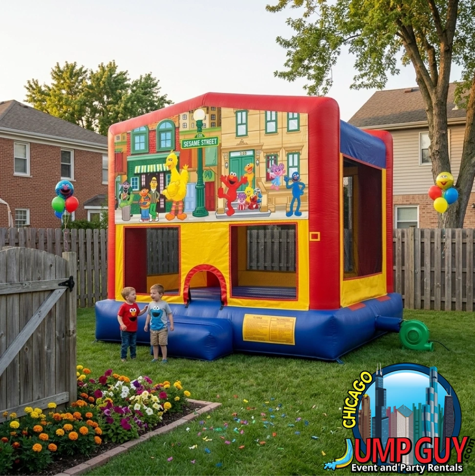 Image of sesame-street-bounce-house-rental-Evanstone-il